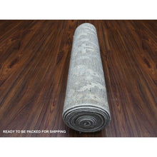 Load image into Gallery viewer, 2&#39;9&quot;x16&#39; Gray Hand Knotted Angora Oushak with All Over Design Soft Afghan Wool Oriental XL Runner Rug FWR410442