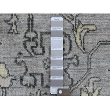 Load image into Gallery viewer, 8&#39;x9&#39;9&quot; Light Gray Angora Oushak with Tribal Design Extra Soft Wool Hand Knotted Oriental Rug FWR410850