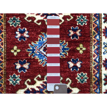Load image into Gallery viewer, 2&#39;x3&#39; Super Kazak with Geometric Medallions Design Extremely Durable Wool Hand Knotted Deep Red Oriental Mat Rug FWR411216