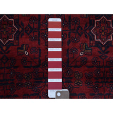 Load image into Gallery viewer, 4&#39;x5&#39;10&quot; Denser Weave with Shiny Wool Afghan Khamyab with Natural Dyes Hand Knotted Deep Red Oriental Rug FWR411894