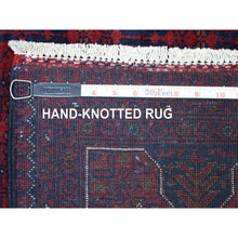 Load image into Gallery viewer, 4&#39;x5&#39;10&quot; Denser Weave with Shiny Wool Afghan Khamyab with Natural Dyes Hand Knotted Deep Red Oriental Rug FWR411894