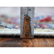 Load image into Gallery viewer, 2&#39;6&quot;x6&#39;9&quot; Hand Knotted Super Kazak with Colorful Geometric Medallions Pure Wool Ivory Oriental Runner Rug FWR411930