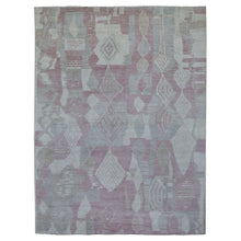 Load image into Gallery viewer, 8&#39;10&quot;x11&#39;9&quot; Blush Pink Moroccan Berber with Arts and Crafts Hand Knotted Soft Natural Wool Oriental Rug FWR412494