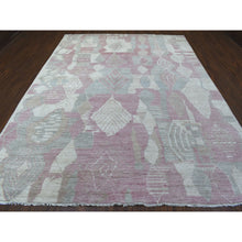 Load image into Gallery viewer, 8&#39;10&quot;x11&#39;9&quot; Blush Pink Moroccan Berber with Arts and Crafts Hand Knotted Soft Natural Wool Oriental Rug FWR412494