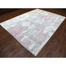 Load image into Gallery viewer, 8&#39;10&quot;x11&#39;9&quot; Blush Pink Moroccan Berber with Arts and Crafts Hand Knotted Soft Natural Wool Oriental Rug FWR412494