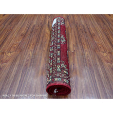 Load image into Gallery viewer, 2&#39;6&quot;x3&#39;9&quot; Rich Red Denser Weave 250 KPSI Hand Knotted Pure Afghan Wool Hand Knotted Oriental Rug FWR412734