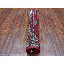 Load image into Gallery viewer, 2&#39;6&quot;x3&#39;9&quot; Rich Red Denser Weave 250 KPSI Hand Knotted Pure Afghan Wool Hand Knotted Oriental Rug FWR412734