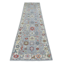 Load image into Gallery viewer, 2&#39;10&quot;x11&#39;7&quot; Gray Afghan Angora Oushak Soft Wool Hand Knotted Oriental Runner Rug FWR413862