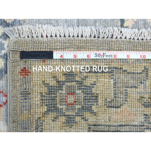 2'10"x11'7" Gray Afghan Angora Oushak Soft Wool Hand Knotted Oriental Runner Rug FWR413862