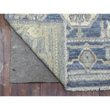 Load image into Gallery viewer, 2&#39;7&quot;x11&#39;5&quot; Charcoal Gray, Afghan Angora Ushak with All Over Leaf Design, Hand Knotted, Natural Dyes, Pure Wool Runner Oriental Rug FWR413880