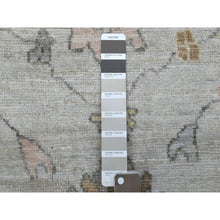 Load image into Gallery viewer, 2&#39;9&quot;x9&#39;5&quot; Pure Wool Hand Knotted Gray Angora Oushak with Large Motifs Oriental Runner Rug FWR413892