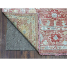 Load image into Gallery viewer, 3&#39;1&quot;x16&#39;1&quot; Hand Knotted Coral Red Angora Oushak with Colorful Motifs Organic Wool Oriental XL Runner Rug FWR414336