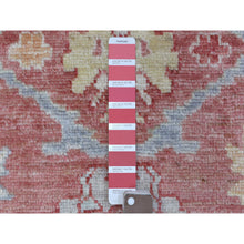 Load image into Gallery viewer, 3&#39;1&quot;x16&#39;1&quot; Hand Knotted Coral Red Angora Oushak with Colorful Motifs Organic Wool Oriental XL Runner Rug FWR414336