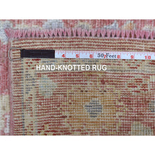 Load image into Gallery viewer, 3&#39;1&quot;x16&#39;1&quot; Hand Knotted Coral Red Angora Oushak with Colorful Motifs Organic Wool Oriental XL Runner Rug FWR414336