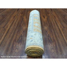 Load image into Gallery viewer, 2&#39;8&quot;x10&#39; Sunrise Orange Angora Oushak with Willow and Cypress Tree Design Organic Wool Hand Knotted Oriental Runner Rug FWR414708