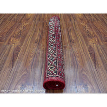 Load image into Gallery viewer, 2&#39;6&quot;x4&#39; Mori Bokara with Tribal Medallions Design Deep and Rich Red Soft Wool Hand Knotted Oriental Rug FWR415248