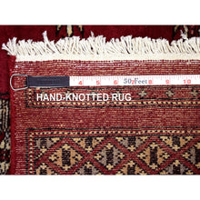 Load image into Gallery viewer, 2&#39;6&quot;x4&#39; Mori Bokara with Tribal Medallions Design Deep and Rich Red Soft Wool Hand Knotted Oriental Rug FWR415248