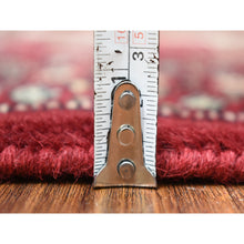 Load image into Gallery viewer, 2&#39;6&quot;x3&#39;9&quot; Hand Knotted Mori Bokara with Tribal Medallions Design Deep Red Pure Wool Oriental Rug FWR415254