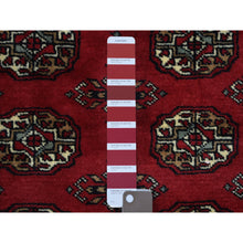 Load image into Gallery viewer, 2&#39;6&quot;x4&#39;3&quot; Mori Bokara with Geometric Medallions Design Deep Red Soft Wool Hand Knotted Oriental Rug FWR415272