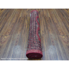 Load image into Gallery viewer, 2&#39;6&quot;x4&#39;3&quot; Mori Bokara with Geometric Medallions Design Deep Red Soft Wool Hand Knotted Oriental Rug FWR415272