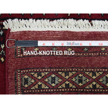 Load image into Gallery viewer, 2&#39;6&quot;x3&#39;9&quot; Hand Knotted Mori Bokara with Tribal Medallions Design Rich Red Pure Wool Oriental Rug FWR415278