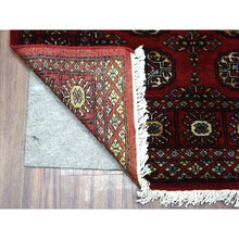 Load image into Gallery viewer, 3&#39;x5&#39;1&quot; Extra Soft Wool Hand Knotted Mori Bokara with Geometric Medallions Design Deep Red Oriental Rug FWR415308