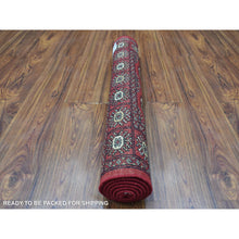 Load image into Gallery viewer, 3&#39;x5&#39;1&quot; Extra Soft Wool Hand Knotted Mori Bokara with Geometric Medallions Design Deep Red Oriental Rug FWR415308