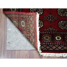 Load image into Gallery viewer, 3&#39;1&quot;x5&#39;2&quot; Mori Bokara with Geometric Medallions Design Deep and Rich Red Soft Wool Hand Knotted Oriental Rug FWR415320