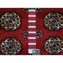 Load image into Gallery viewer, 3&#39;1&quot;x5&#39;2&quot; Mori Bokara with Geometric Medallions Design Deep and Rich Red Soft Wool Hand Knotted Oriental Rug FWR415320