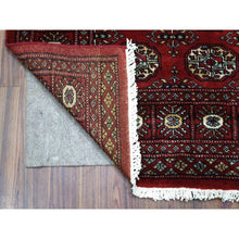 Load image into Gallery viewer, 3&#39;x5&#39; Pure Wool Hand Knotted Mori Bokara with Geometric Medallions Design Deep Red Oriental Rug FWR415326