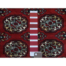 Load image into Gallery viewer, 3&#39;x5&#39; Pure Wool Hand Knotted Mori Bokara with Geometric Medallions Design Deep Red Oriental Rug FWR415326