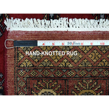 Load image into Gallery viewer, 3&#39;x5&#39;1&quot; Mori Bokara with Geometric Medallions Design Deep and Rich Red Organic Wool Hand Knotted Oriental Rug FWR415338