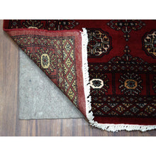 Load image into Gallery viewer, 3&#39;x4&#39;10&quot; Hand Knotted Mori Bokara with Geometric Medallions Design Deep Red Soft Wool Oriental Rug FWR415344