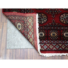 Load image into Gallery viewer, 3&#39;x4&#39;10&quot; Organic Wool Hand Knotted Mori Bokara with Geometric Medallions Design Deep Red Oriental Rug FWR415362