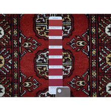 Load image into Gallery viewer, 2&#39;x2&#39;8&quot; Mori Bokara with Tribal Medallions Design Deep Red Extra Soft Wool Hand Knotted Oriental Mat Rug FWR415380