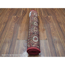 Load image into Gallery viewer, 2&#39;x2&#39;8&quot; Mori Bokara with Tribal Medallions Design Deep Red Extra Soft Wool Hand Knotted Oriental Mat Rug FWR415380
