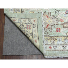 Load image into Gallery viewer, 11&#39;9&quot;x17&#39;3&quot; Angora Oushak with Colorful Motifs Soft Wool Hand Knotted Soft Green Oriental Oversized Rug FWR416238