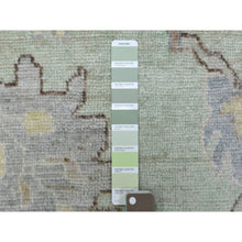 Load image into Gallery viewer, 11&#39;9&quot;x17&#39;3&quot; Angora Oushak with Colorful Motifs Soft Wool Hand Knotted Soft Green Oriental Oversized Rug FWR416238