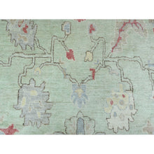 Load image into Gallery viewer, 11&#39;9&quot;x17&#39;3&quot; Angora Oushak with Colorful Motifs Soft Wool Hand Knotted Soft Green Oriental Oversized Rug FWR416238
