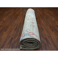 Load image into Gallery viewer, 11&#39;9&quot;x17&#39;3&quot; Angora Oushak with Colorful Motifs Soft Wool Hand Knotted Soft Green Oriental Oversized Rug FWR416238