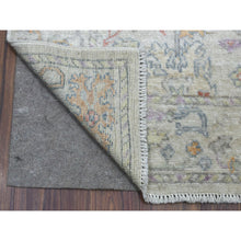 Load image into Gallery viewer, 3&#39;x15&#39;10&quot; Extra Soft Wool Hand Knotted Gray Angora Oushak with All Over Flower Design Oriental XL Runner Rug FWR416274