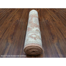 Load image into Gallery viewer, 2&#39;8&quot;x12&#39; Extra Soft Wool Hand Knotted Soft Orange Angora Oushak with Flowing and Open Design Oriental Runner Rug FWR416346