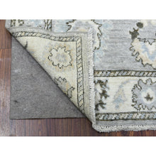 Load image into Gallery viewer, 3&#39;x7&#39;10&quot; Angora Oushak with Soft Colors Pure Wool Hand Knotted Gray Oriental Runner Rug FWR416364