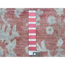 Load image into Gallery viewer, 6&#39;2&quot;x9&#39; Angora Oushak with All Over Leaf Design Organic Wool Hand Knotted Coral Red Oriental Rug FWR416472
