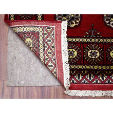 Load image into Gallery viewer, 3&#39;x5&#39;1&quot; Rich Red Pure Wool Hand Knotted Mori Bokara with Geometric Medallions Design Oriental Rug FWR416598