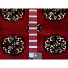 Load image into Gallery viewer, 3&#39;x5&#39;1&quot; Rich Red Pure Wool Hand Knotted Mori Bokara with Geometric Medallions Design Oriental Rug FWR416598