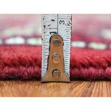 Load image into Gallery viewer, 2&#39;6&quot;x4&#39;4&quot; Rich Red Soft Wool Hand Knotted Mori Bokara with Geometric Medallions Design Oriental Rug FWR416688