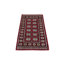 Load image into Gallery viewer, 2&#39;6&quot;x4&#39;10&quot; Mori Bokara with Geometric Medallions Design Deep and Rich Red Pure Wool Hand Knotted Oriental Rug FWR416694