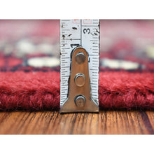 Load image into Gallery viewer, 2&#39;4&quot;x9&#39;8&quot; Deep and Rich Red Soft Wool Hand Knotted Mori Bokara with Geometric Medallions Design Oriental Runner Rug FWR416712