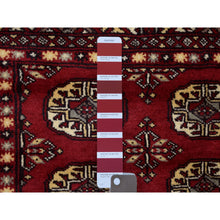 Load image into Gallery viewer, 2&#39;x3&#39;2&quot; Mori Bokara with Geometric Medallions Design Deep Red Extra Soft Wool Hand Knotted Oriental Rug FWR416772